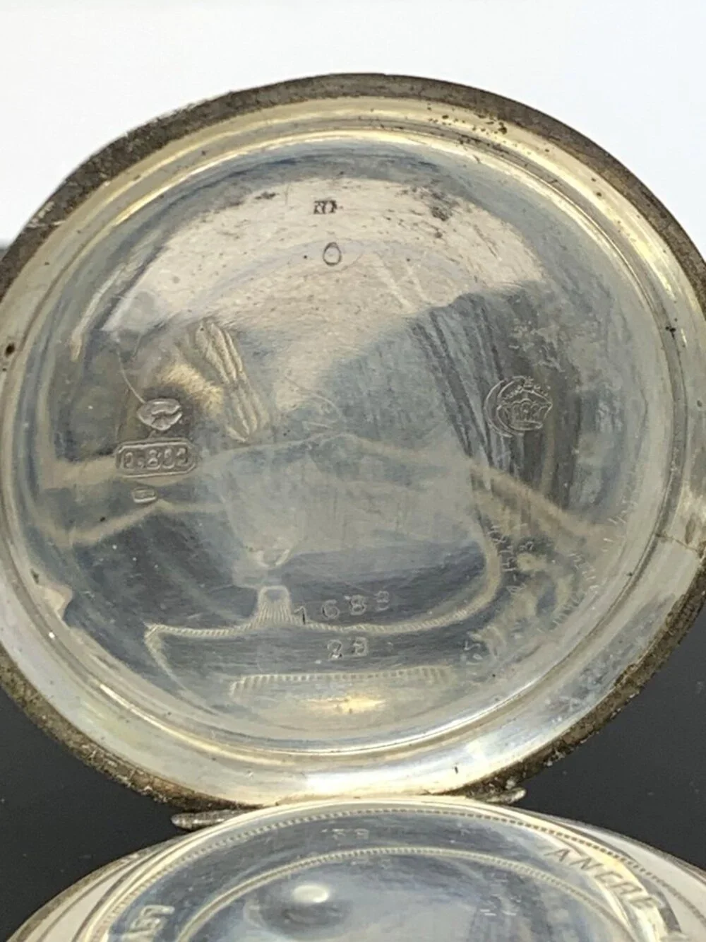 Antique Pocket Watch German Reichskrone Imperial Crown .800 Silver Case 50mm
